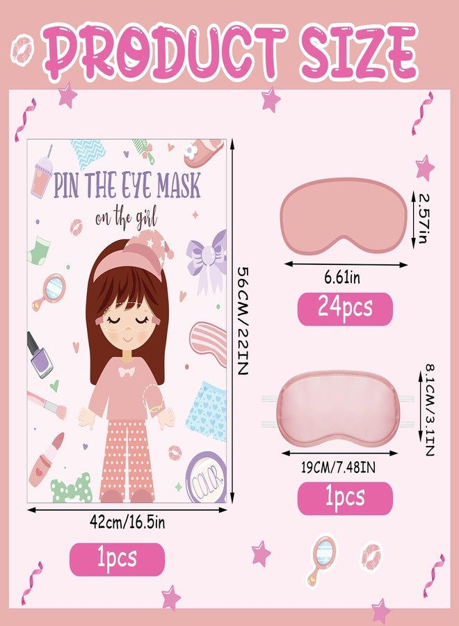 Mooliwe 26 Pcs Sleepover Slumber Party Games Pin The Blindfold on The Girl Pajamas Poster Stickers Games Decor for Sleepover Slumber Party Night Supplies - Image 2